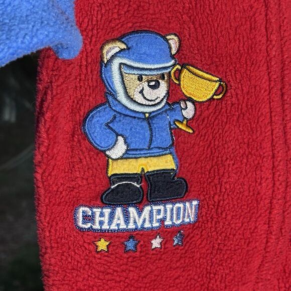 Okie Dokie Fleece Red Sleeper Boys Size 18m Zip Up Warm Footed Pajamas Race Car - Picture 3 of 16